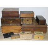 A quantity of antique and vintage boxes.