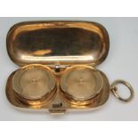 An Edwardian 9ct gold double sovereign case, Horace Woodward & Co, Birmingham 1905, length (