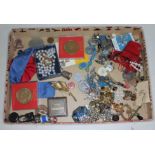 A tray of assorted costume jewellery etc.