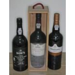 Three bottles of port.