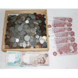 A quantity of GB and world coins including half crowns, sixpences etc. together with six Bank of