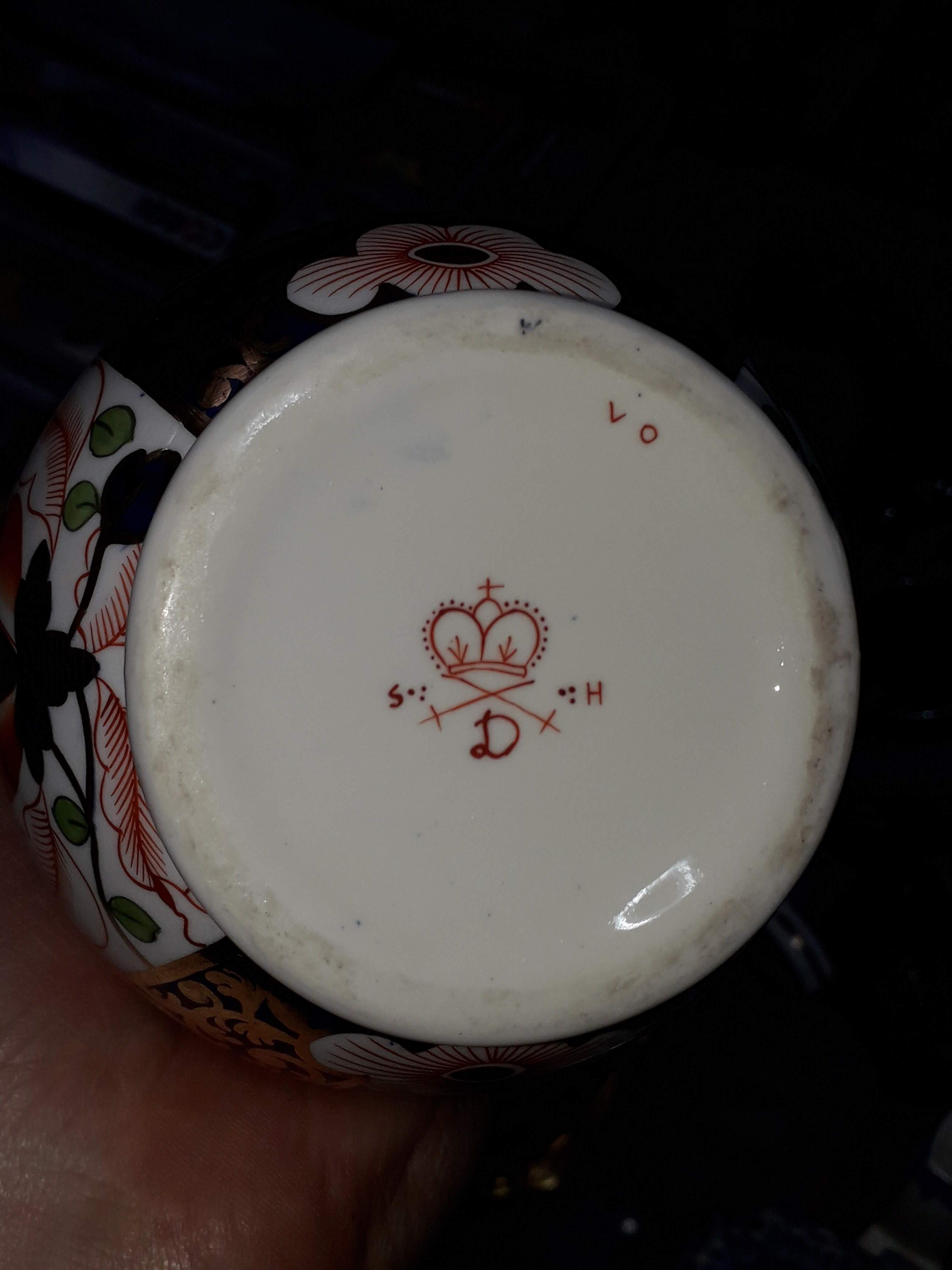 A box of mixed porcelain and pottery including Derby, Royal Crown Derby, Mason's, a West German - Image 7 of 20