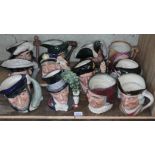 A group of 12 large Royal Doulton character jugs - Capt Ahab D6500; The Ring Master D6863; Sam