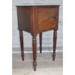 A 19th century mahogany bedside cabinet attributed to Gillows Lancaster with reeded legs, height