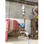 A table lamp in the formed as an ostrich with shade, height 66cm. Catalogue only, live bidding