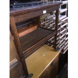An oak flip top trolley with baize top. Catalogue only, live bidding available via our webiste. If