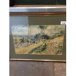Robert A. Fraser, rugged landscape, watercolour, signed lower left, 25cm x 38cm, framed and