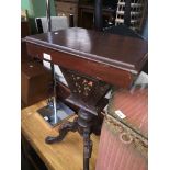 A painted Victorian pedestal sewing box Catalogue only, live bidding available via our webiste. If