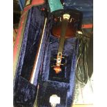 Violin in case with bow. Catalogue only, live bidding available via our webiste. If you require P&