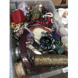 Plastic tub of costume jewellery Catalogue only, live bidding available via our webiste. If you