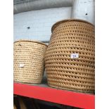 2 wicker baskets with lids Catalogue only, live bidding available via our webiste. If you require