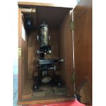 A Beck London microscope in wooden case. Catalogue only, live bidding available via our webiste.