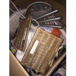 A large box of misc contents to include books, aerobic dumbbells, household items, etc. Catalogue