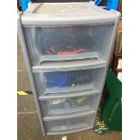 A plastic multidrawer unit with contents. Catalogue only, live bidding available via our webiste. If