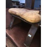 A camel stool Catalogue only, live bidding available via our webiste. If you require P&P please read