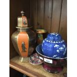 Masons chinense style vase and cover, Chinese ginger jar etc. Catalogue only, live bidding available