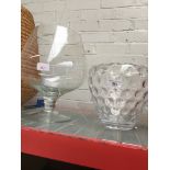 Two glass vases Catalogue only, live bidding available via our webiste. If you require P&P please