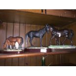 Three Leonardo collection horse models on plinths Catalogue only, live bidding available via our