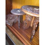Small carved eastern tables Catalogue only, live bidding available via our webiste. If you require