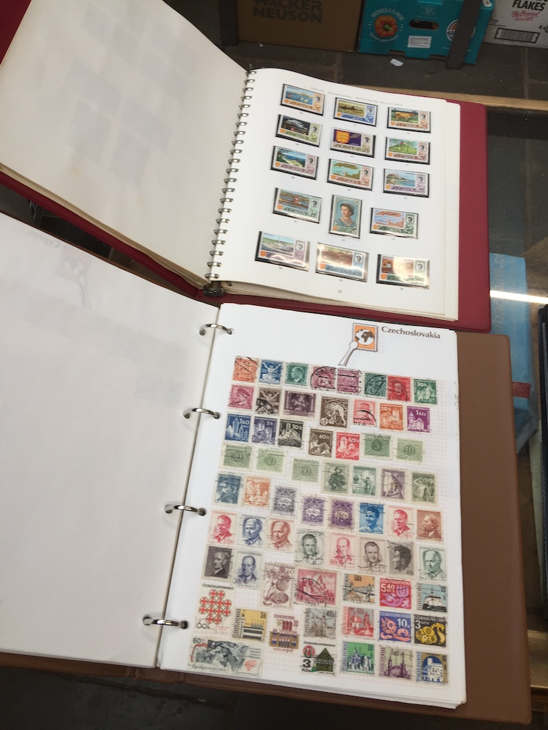 2 stamp albums to include International, British, etc. Catalogue only, live bidding available via