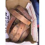 A box of leather belts Catalogue only, live bidding available via our webiste. If you require P&P