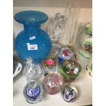 Glass paperweights, vase and figure Catalogue only, live bidding available via our webiste. If you