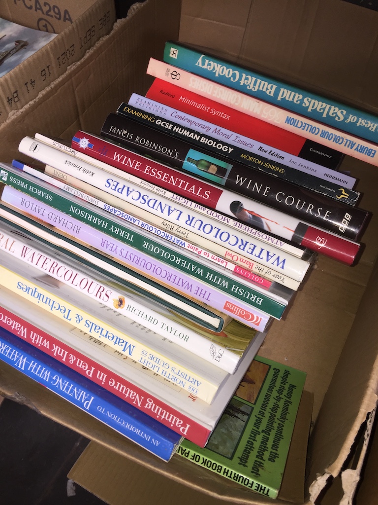A box of books Catalogue only, live bidding available via our webiste. If you require P&P please
