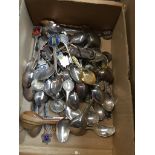 Small box of plated collectors spoons Catalogue only, live bidding available via our webiste. If you