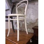 A white painted bentwood cafe style chair Catalogue only, live bidding available via our webiste. If