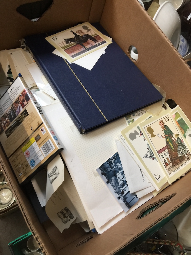 A box of stamps and first day covers Catalogue only, live bidding available via our webiste. If