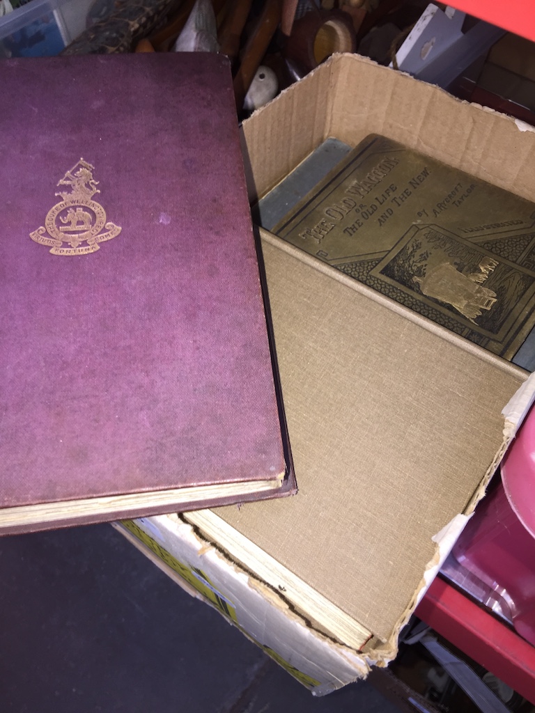 A box of old books Catalogue only, live bidding available via our webiste. If you require P&P please