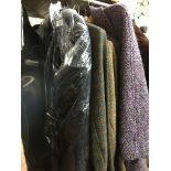A ladies Eastex wool coat, 4 wool gents jackets and a faux fur ladies coat. Catalogue only, live