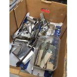 A box of medical tools. Catalogue only, live bidding available via our webiste. If you require P&P
