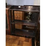 An oak open bookcase Catalogue only, live bidding available via our webiste. If you require P&P