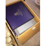 Box of Royal worcester and other boxed collectors plates Catalogue only, live bidding available