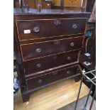A mahogany cross banded Georgian style chest of drawers Catalogue only, live bidding available via