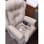 A Sherborne electric rise and recline remote operated armchair Catalogue only, live bidding