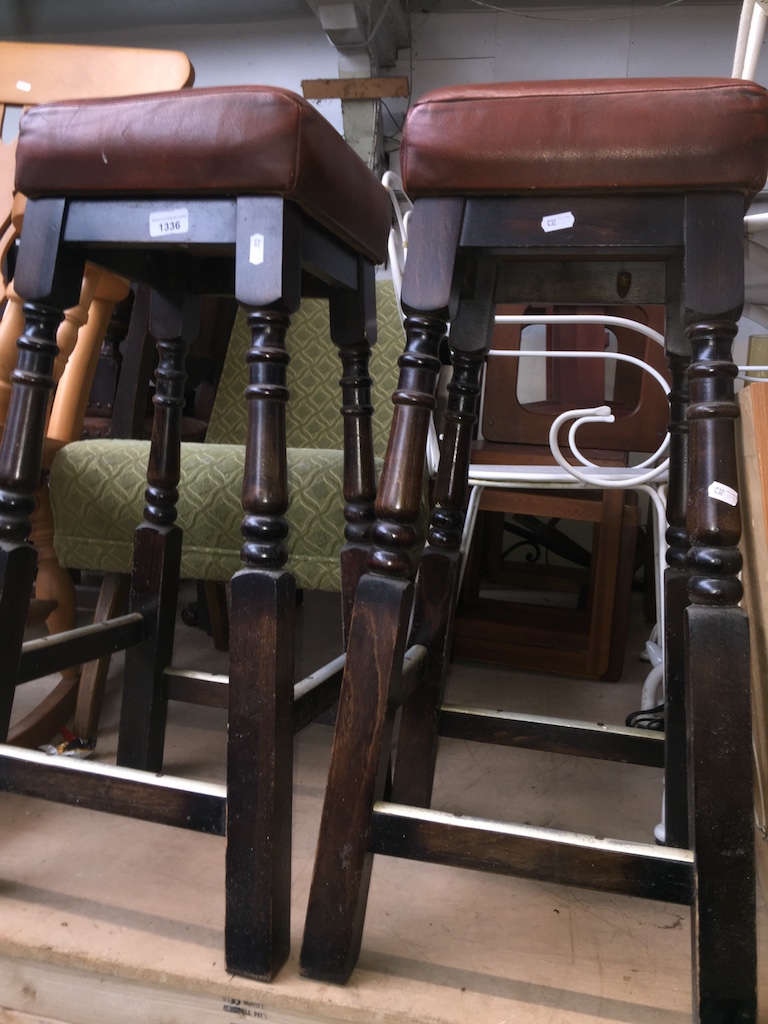 A pair of bar stools Catalogue only, live bidding available via our webiste. If you require P&P