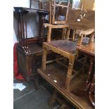 A Continental Arts and Crafts oak dining suite, comprising one dresser, dining table, 6 chairs and 2