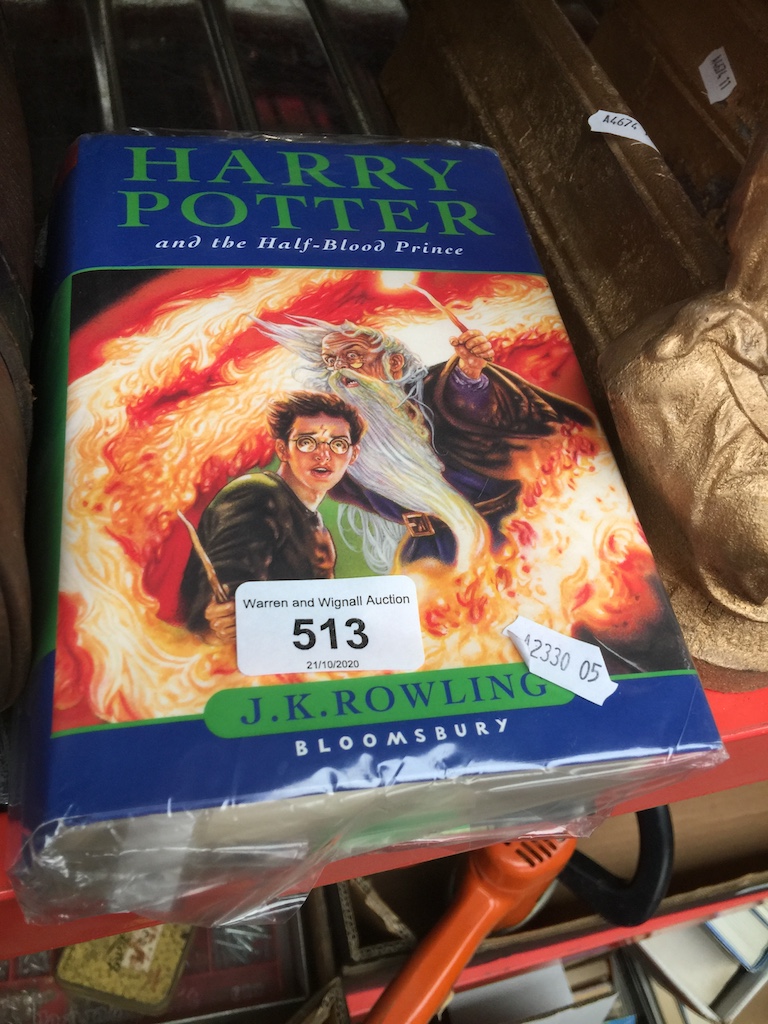 A first edition Harry Potter and the Half Blood Prince with typo on page 99 Catalogue only, live