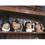 4 Royal Doulton large character jugs including Walrus and Carpenter Catalogue only, live bidding