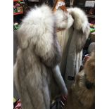A silver fox fur jacket, with pockets, good condition overall. Catalogue only, live bidding