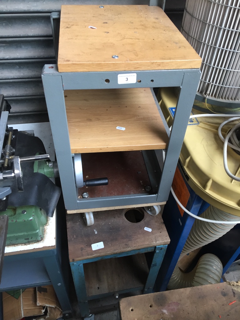 2 small work trolleys on castors. Catalogue only, live bidding available via our webiste. If you