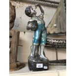 A cherry boy plaster statue Catalogue only, live bidding available via our webiste. If you require