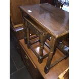 An oak nest of two tables Catalogue only, live bidding available via our webiste. If you require P&P