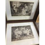 After Francis Sidney Muschamp (1851-1929), a pair of monochrome engravings, "Say Grace" & "
