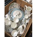 Box with Elizabethan teaware and some glasses Catalogue only, live bidding available via our