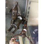 A bronze figure of Christ and a bronze Sphinx Catalogue only, live bidding available via our