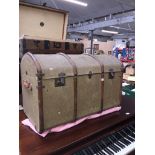 An Atlas vintage domed travel trunk Catalogue only, live bidding available via our webiste. If you