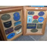 Sixteen vintage canal narrowboat plaques & GWR - framed in two Catalogue only, live bidding